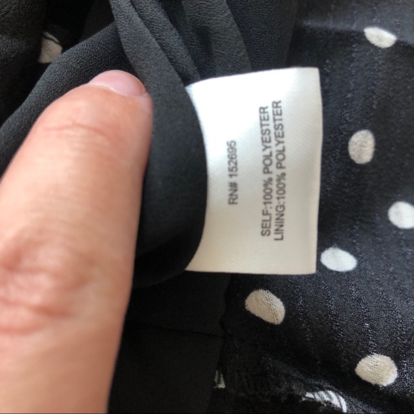 NWT Q & A Black Polka Dot Surplice Wrap Dress - Picture 8 of 8